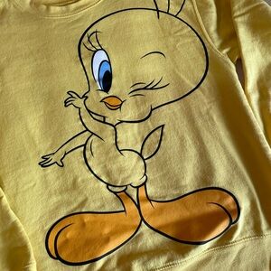 Warner Bros. / Loonet Tunes Yellow Tweety Sweatshirt! Authentic & Cozy! 💛 Size L